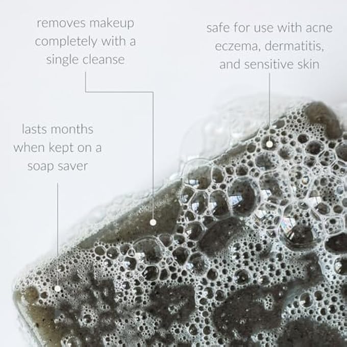 OSMIA ORGANICS BLACK CLAY FACIAL SOAP - DEAD SEA MUD & COCONUT MILK CLEANSING BAR FOR NORMAL, PROBLEM & COMBINATION SKIN (2.25 OZ) - Image 4